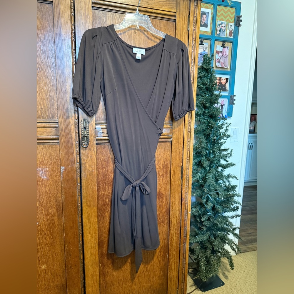 LOFT Asymmetrical Brown Dress